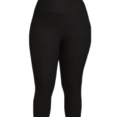 Terra and Sky Black High Rise Capri Leggings 2X (20W-22W) NWOT